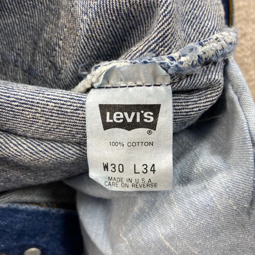 Vintage 1989 Levis 501 Jeans Mens 30x34 Stonewashed Button Fly Made in USA